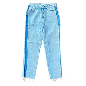 Pacsun blau zweifarbig Smoking Streifen Mom Jeans roher ausgefranster Saum Damengröße 25 - Bild 1 von 8