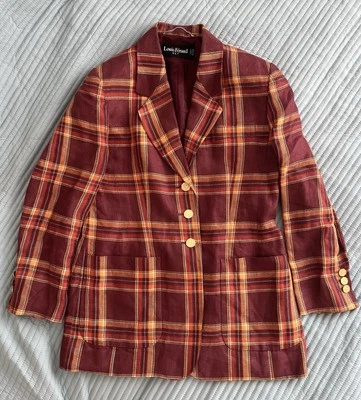 Louis Feraud French Rare Colorful Funky Linen  Tweed Blazer jacket  Sz 10 L Xl - Image 1 of 4