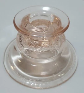 Candelabro Vintage Federal Glass Rosa Madrid Depresión Vidrio 2" EE. UU. - Imagen 1 de 4