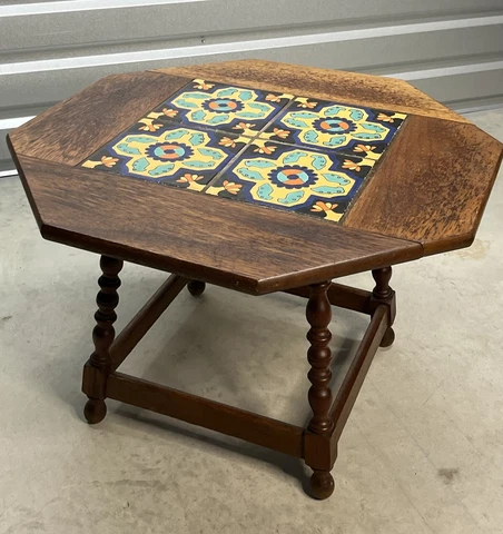 Antique California Tile 1920s Mission Art & Crafts Coffee Table Taylor Tile Cover
