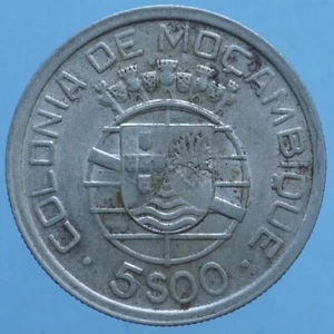 MOZAMBICO 5 ESCUDOS 1949 ARGENTO SILVER MONETA COIN CURRENCY NUMISMATICA - Imagen 1 de 2
