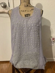 ipekyol fancy womens sleeveless top size 10 grey dot pattern fancy - Picture 1 of 13