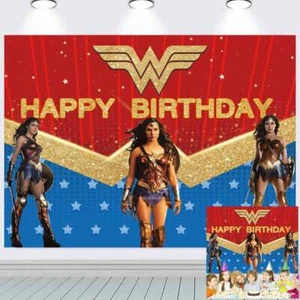 Wonder Woman Party Supplies Birthday Decorations Backdrop Banner for Girls 7x5ft - Picture 1 of 7