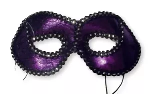 Lila Schwarz Spitze Lahme Maske Maskerade Party Karneval - Bild 1 von 1
