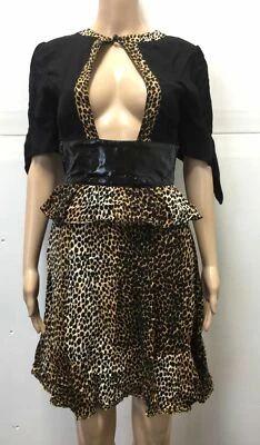 $1880 Dolce & Gabbana Mujer Negro Marrón Volantes Vestido 0/36 *DAÑADO* Foto 1 de 4