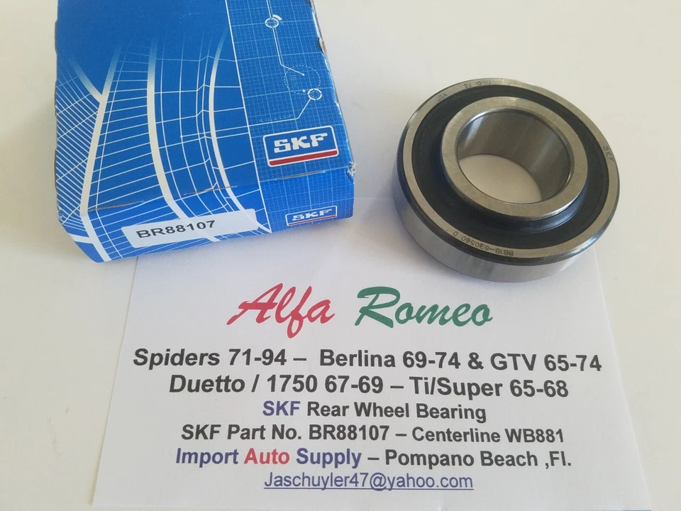 阿尔法罗密欧 (SKF) 后轮轴承蜘蛛 71-94,GTV65-74,Ti/Super 65-68 Duett — 第 1/3 张图片