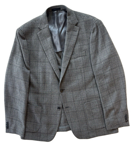 blazer grigio pied de poule Michael Kors morbido tweed giacca tuta sportiva cappotto lana 44R