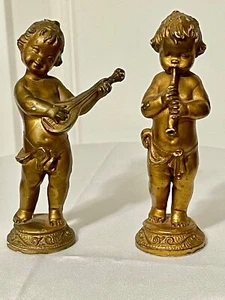 2 arañas de depósito vintage hechas en ITALIA querubines músicos 3-1/2"  - Imagen 1 de 4