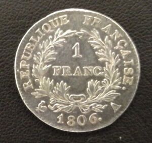 FRANCE NAPOLEON Ier 1 FRANC TETE NUE 1806 A PARIS