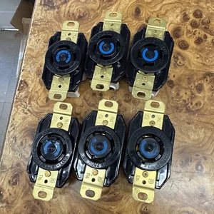 6 Lot - Used Hubbell HBL2320 Twist Lock Receptacle Electrical Plug - Picture 1 of 4