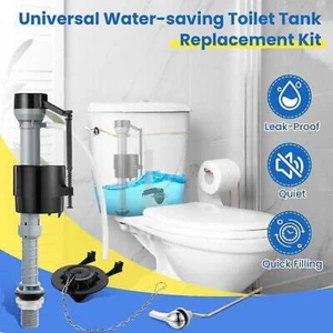 Universal Complete Toilet Repair Kit Flush Fill Valve Flapper Replacement Parts - Picture 1 of 8