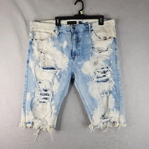 Decibel Denim Jeans Shorts Herren 42 blau distressed Dirty Acid Wash Bermuda Y2K - Bild 1 von 10