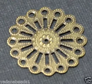 20 piezas de hallazgos focales de filigrana de latón antiguo 25 mm - Imagen 1 de 1