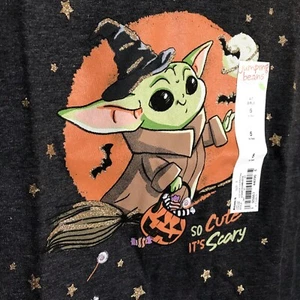 Star Wars Halloween T-Shirt Girls Size 5 Baby Yoda So Scary It’s Cute - Picture 1 of 3