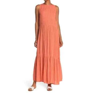 NSR Tiered Sleeveless Maxi Dress in Melon Women's Small - Picture 1 of 4