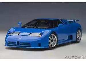 Coche modelo azul de carreras francés Super Sport Bugatti EB110 SS Super 1/18 de AUTOart 70917 - Imagen 1 de 11