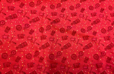 HENRY GLASS - PAPA'S OLD TRUCK #9161-88 TONAL TOOLS-RED - BY THE YARD - Image 1 of 2