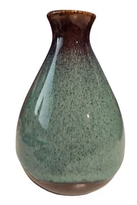 Pottery Ceramic Decorative Vase Speckled Design Handcrafted Green Brown Decor - Picture 1 of 5