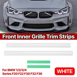 2 Stück Weiß Kühlergrill Zierleisten Abdeckung Grillleiste V Strebe für BMW 1 2 3 4er Z4 - Bild 1 von 6