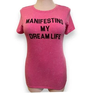 Torrid 0 (0X) Pink Mineral Wash Manifesting My Dream Life Grafik T-Shirt Neu - Bild 1 von 2
