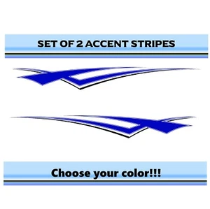 (2) RV Camper Pontoon Boat Trailer Side Accent Decals Graphics Stripes ST51 - Picture 1 of 2