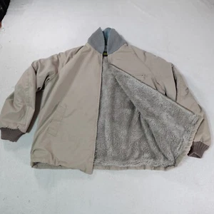 Vintage Aviator Jacket Mens Large Gray Bomber Fleece Lined Outdoor Flight Haggar - Picture 1 of 19