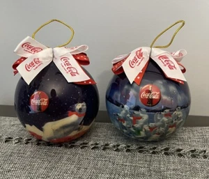 2 Vintage Coca-Cola Christmas Ornament - 1995 Polar Bears - Picture 1 of 3