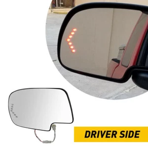 Driver Side LH Heated Mirror Glass Turn Signal Fit For CHEVY GMC CADILLAC 03-07 - Picture 1 of 17