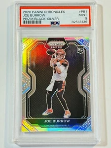 2020 Joe Burrow Panini Prizm Black Rookie RC #PB-1 SILVER PRIZM PSA 9 SEE PICS!! - Picture 1 of 6