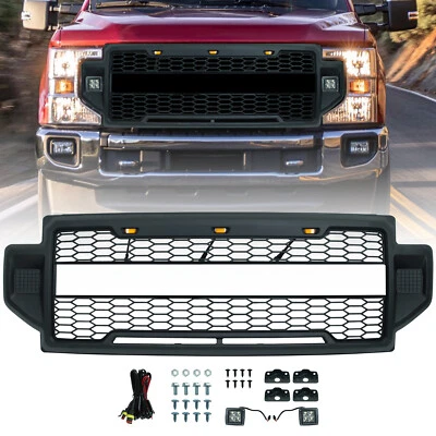 Front Grille w/LED Fits 2020 2021 2022 Ford F-250 F-350 F-450 Super Duty Grill - Image 1 of 4