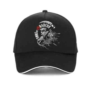 Sons Of Anarchy Grim Reaper Biker Adjustable Baseball Cap - Picture 1 of 4