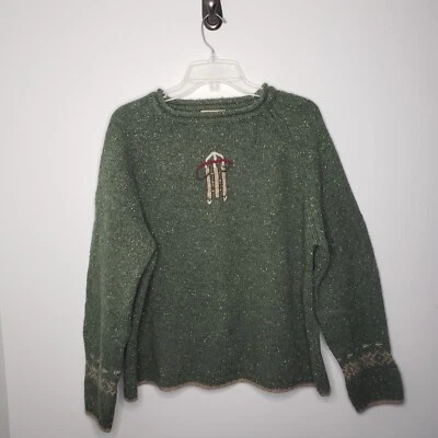 Woolrich Pullover Sweater Women's 2X Sled Motif Rolled Neckline  Forest Green  - Image 1 of 4