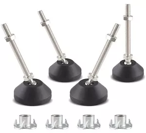 4 Pcs Adjustable Leveling Feet Furniture Levelers M8 Thread Size - Picture 1 of 7