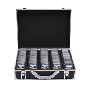 Aluminium Alloy Storage Box Display Case with Lock for 100 Dollar Coins Holder - Picture 1 of 17