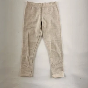 OshKosh Girls Cream Silver Sparkle Fleece Lined Sweat Pants Size 8 Winter Warm - Picture 1 of 7