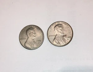1981D and 1983D Silver Colored Pennies Lincoln Memorial Actual Cent Penny - Picture 1 of 4