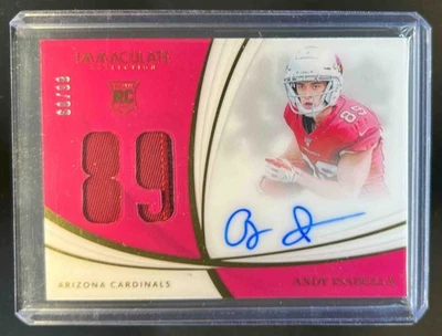 2019 Immaculate Andy Isabella Numbers Rookie Patch Auto RC #/89 Cardinals - Image 1 of 2