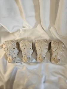 Set Of 4 Ornate Curtain Rod Holders Corbels Drapery Scarf Sconces - Picture 1 of 10