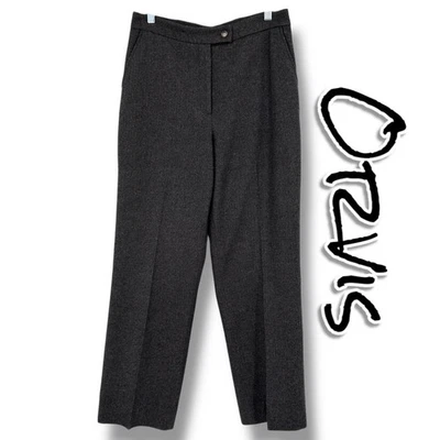 Pantalones de vestir plisados de lana Orvis pantalones totalmente forrados marrón para mujer talla 10 Foto 1 de 4