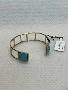Bracciale Vera Bradley CASUAL GLAM CUFF pietra turchese sfaccettata tono oro - NUOVO - Foto 1 di 5