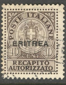 C_A_2541 ERITREA. 1939 Recapito Autorizzato stamp. Sc. EY1. Used - Picture 1 of 1