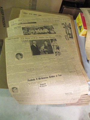 anuncio de periódico 1940 1941 página deportiva 300+ béisbol Bob Feller Yankees boxeo etc. Foto 1 de 4