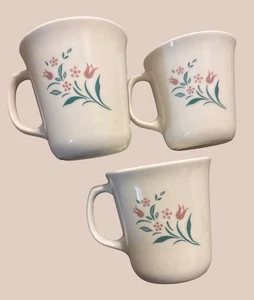Corelle Spring Blossom Floral Coffee Mugs Set Of 3 - Picture 1 of 1