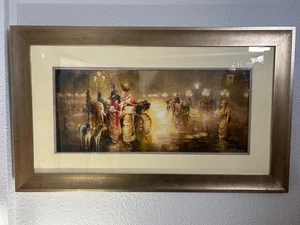 Gemälde von D. Achkasov Belebte Straßen Pferd und Kutsche - Bild 1 von 4