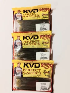 3 Strike King KVD Perfect Plastics Swim'N Caffeine Shad  5"  Green Pumpkin - Picture 1 of 1