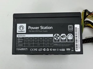 Novatech Power Station 750 80 Plus 750W Power Supply Black Edition Ultra Silent - Picture 1 of 5