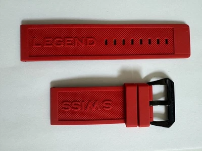 Man's Swiss Legend   Silicone/Rubber  Red watch band strap 28mm - Image 1 of 3