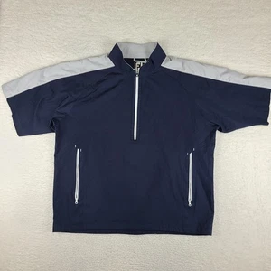 Foot Joy Pull Over Sweater Mens 2XL XXL Blue Navy Quarter Zip Rain Windbreaker - Picture 1 of 11