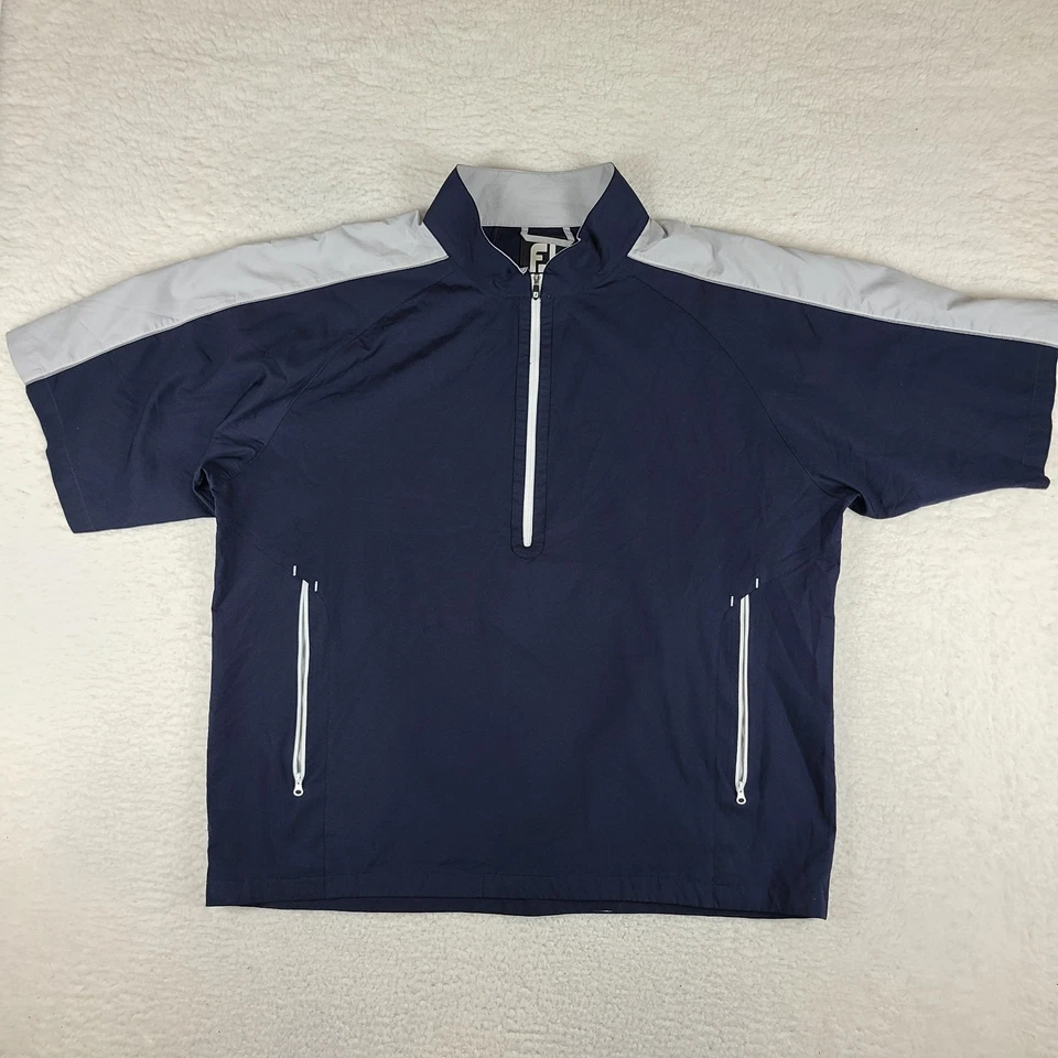 Foot Joy Pull Over Sweater Mens 2XL XXL Blue Navy Quarter Zip Rain Windbreaker - Image 1 of 4