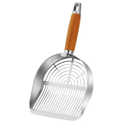 JUOMID Cat Litter Scoop with Hook, Heavy Duty and Speed Sifter 304 Stainless Steel S...
